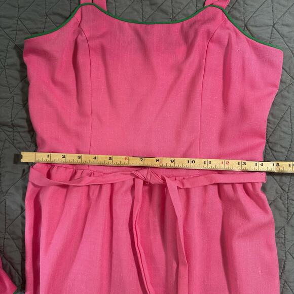✨Vintage 70s/80s Pink & Green sun summer‎ dress & jacket with tags Perwinkle 10 - Picture 7 of 13